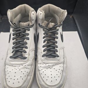 Nike White and Black‎ High-Top Sneakers